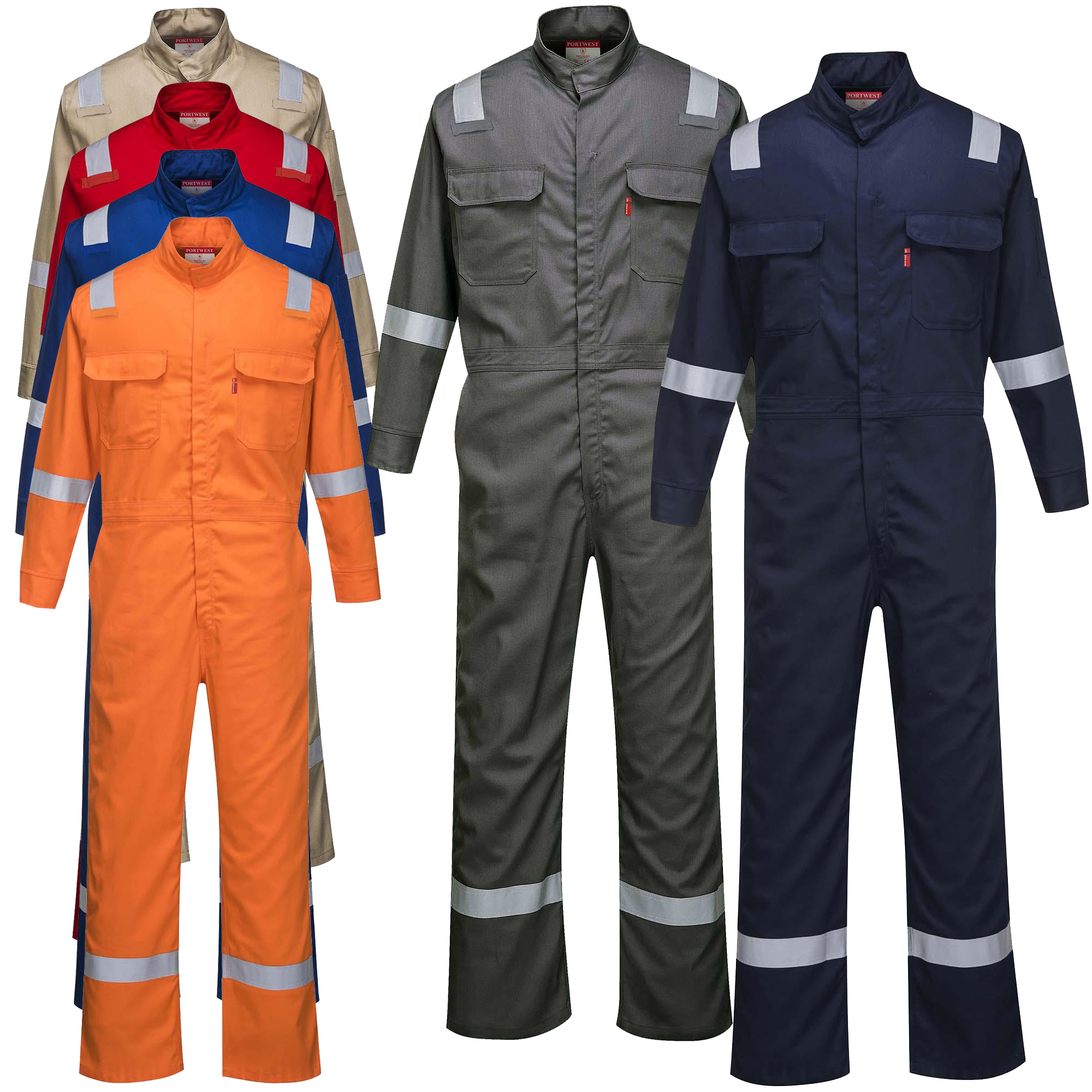 Coverall With Reflective Strips
